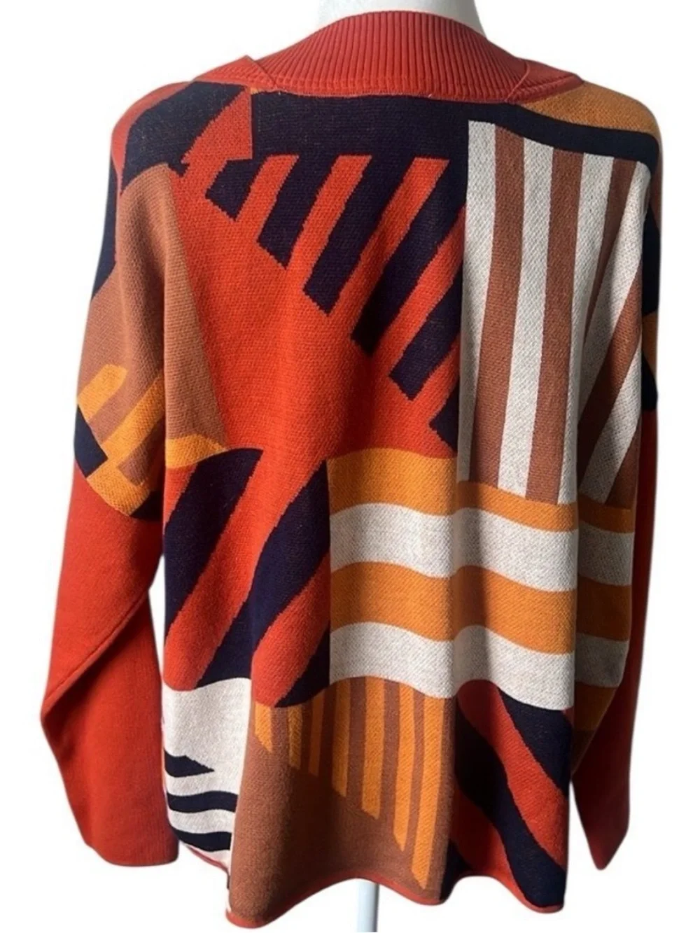 NWT SKFK Karle Organic Cotton Geometric Knit Sweater Boxy Pullover Size US 12